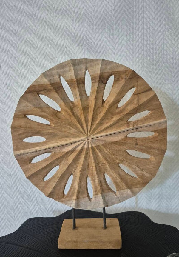 Teakhouten ornament zon