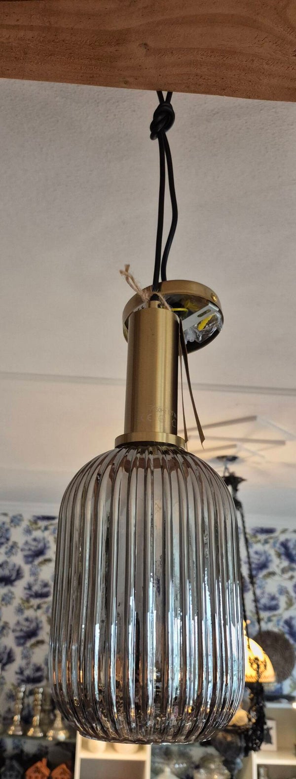 DKNC - Hanglamp Allison - Glas - 14x14x32cm - grijs