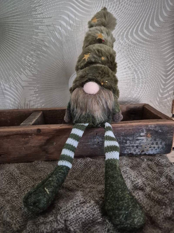 Kerstkabouter toby met bungelbeentjes 7x7x33cm