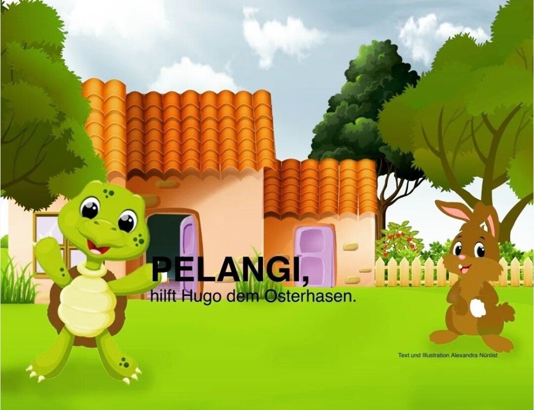 Pelangi, hilft Hugo dem Osterhasen.