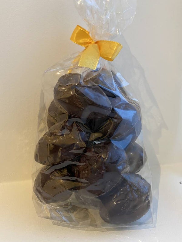 zakje van 12 pure chocolade paaseieren