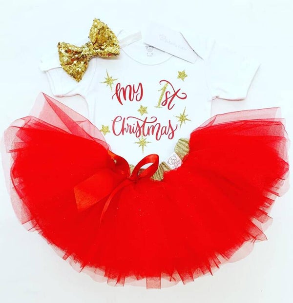 Girls First Christmas Tutu Outfit