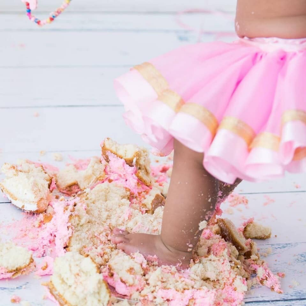 Pink and Gold Ribbon Trimmed Tutu