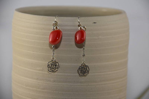 OORBELLEN RED & ROSES - BG#16