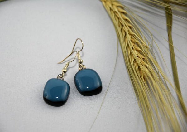 OORBELLEN BLACK & PETROL BLUE - BG#05