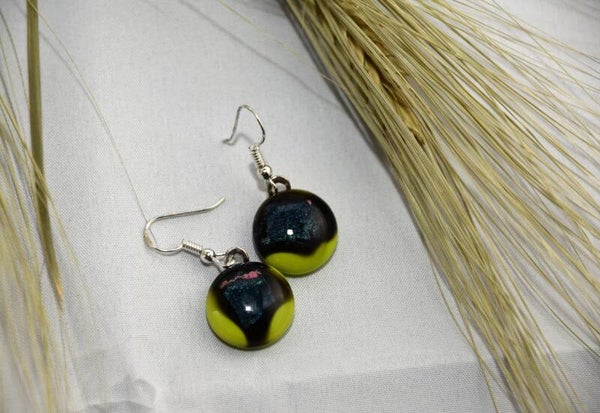OORBELLEN LIME WITH MAGIC GREEN & BLACK - BG#06