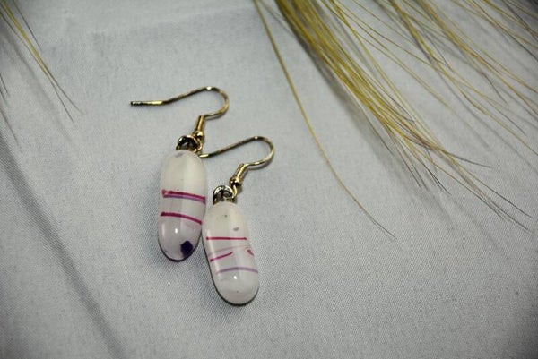 OORBELLEN WHITE & PINK - BG#08