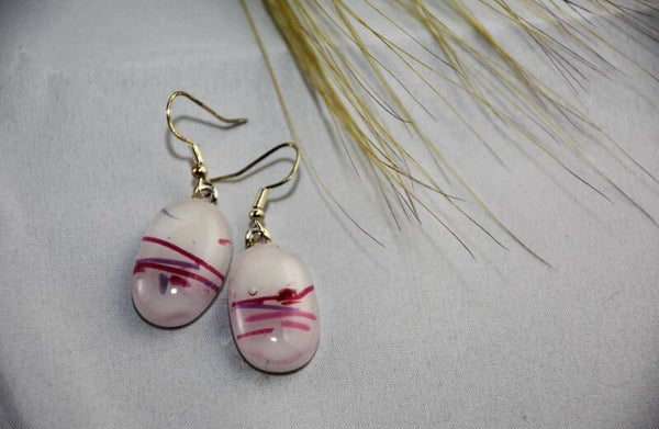 OORBELLEN WHITE & PINK - BG#09