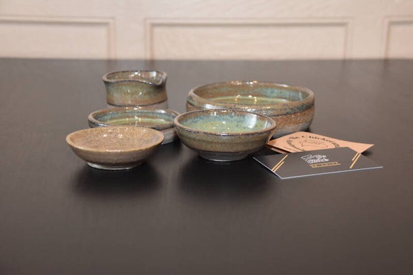 Tapasset met kannetje - natural green