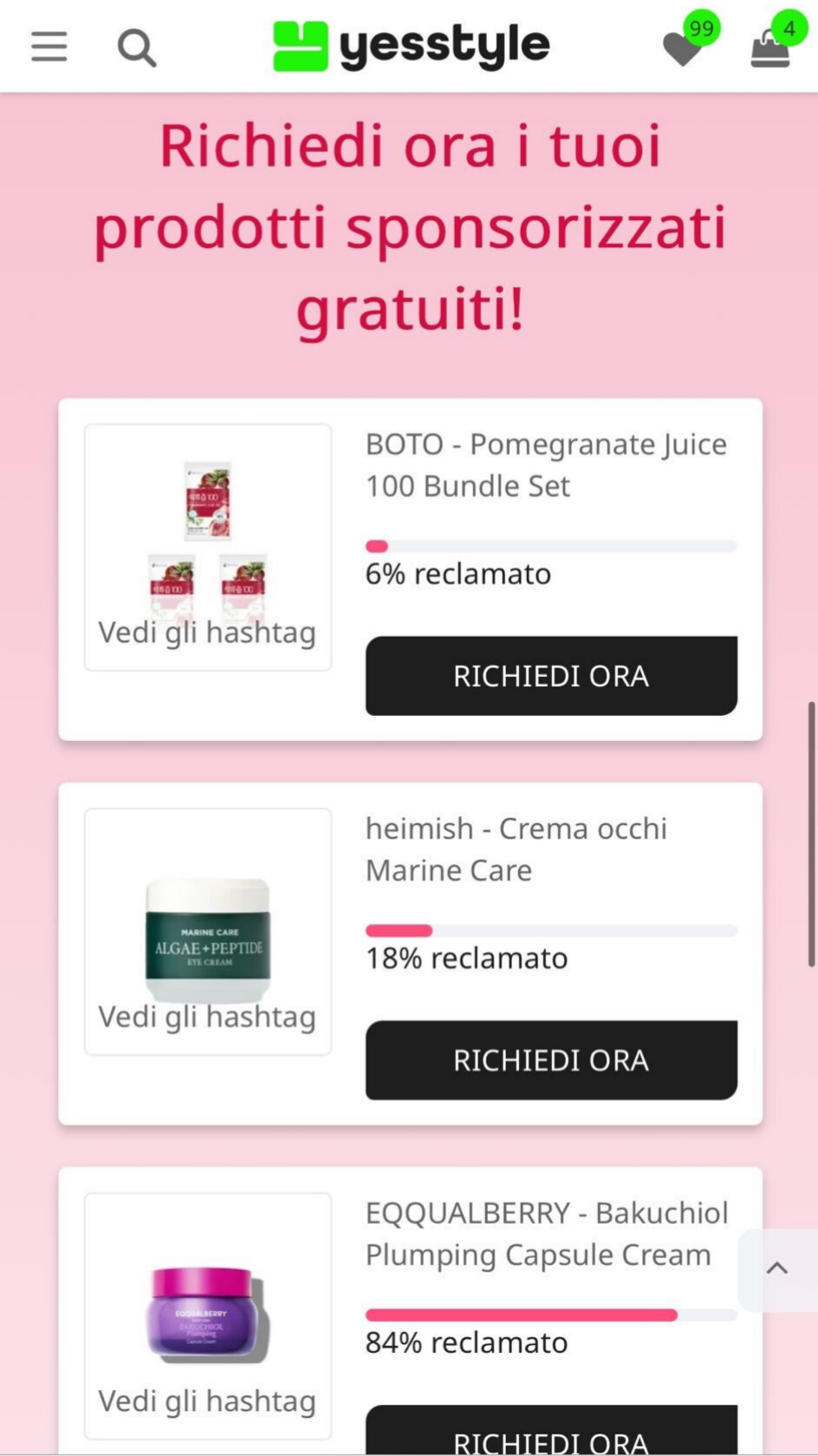 ricevere prodotti gratuiti come influencer yesstyle