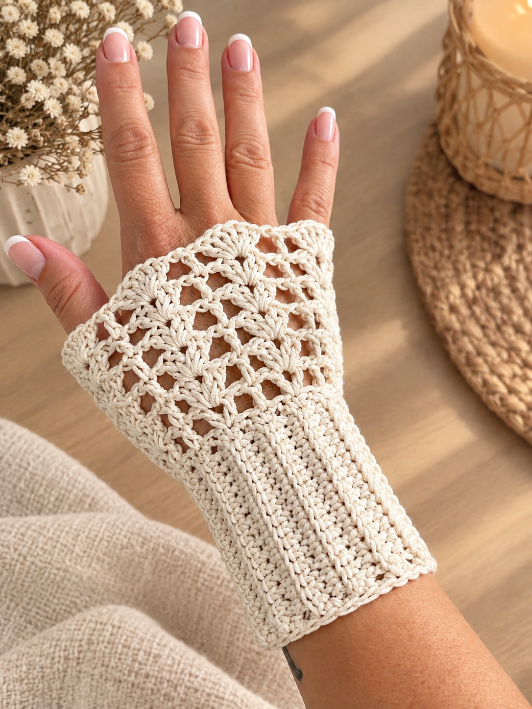 Manchettes Écru Modèle « Boho Sienna »