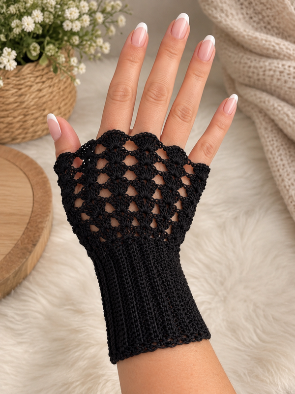 Manchettes Noires Modèles « Éclat Dentelle »
