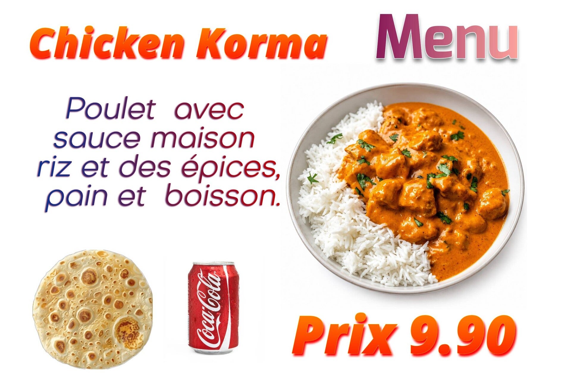 Menu chicken korma