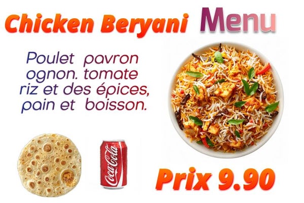 Menu chicken Beryani