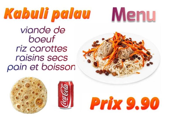 Menu Kabuli palau au boeuf