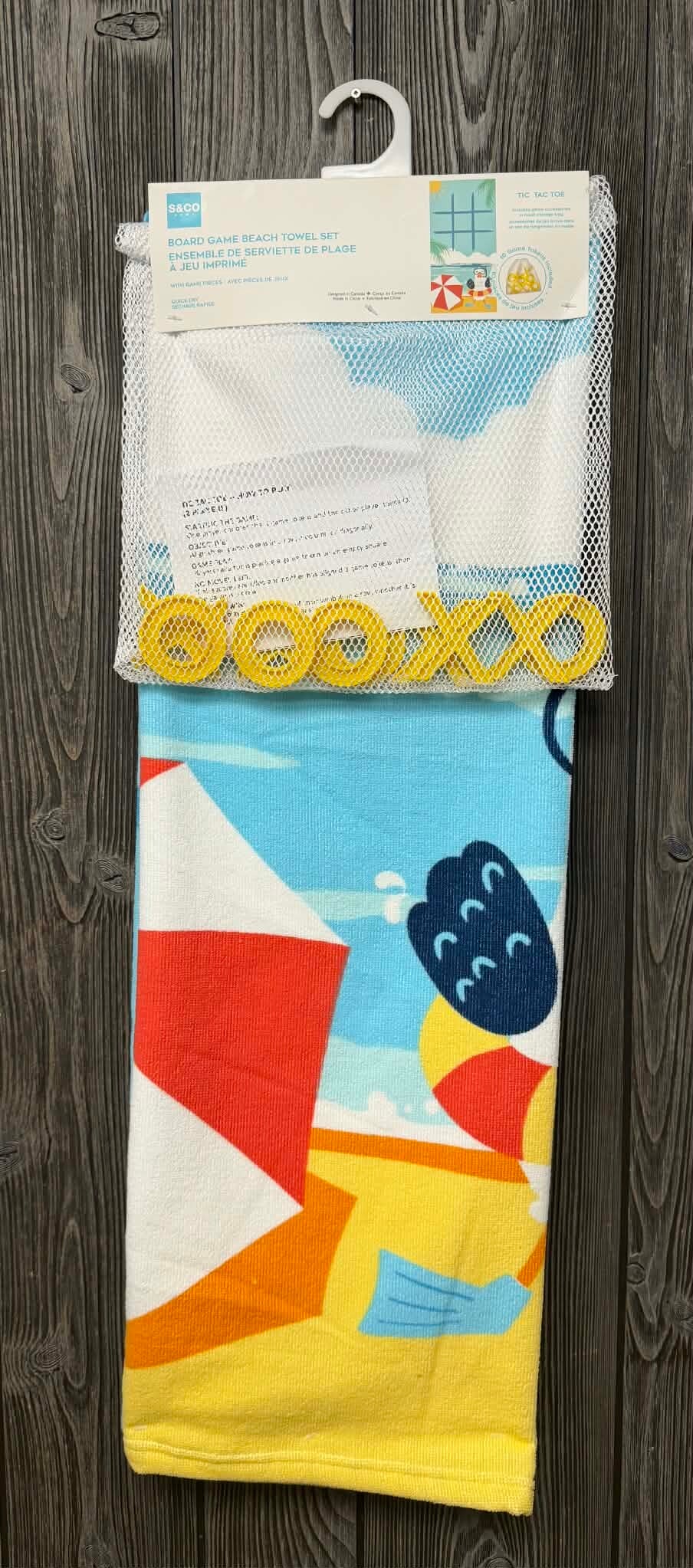 Serviette jeux tic tac to