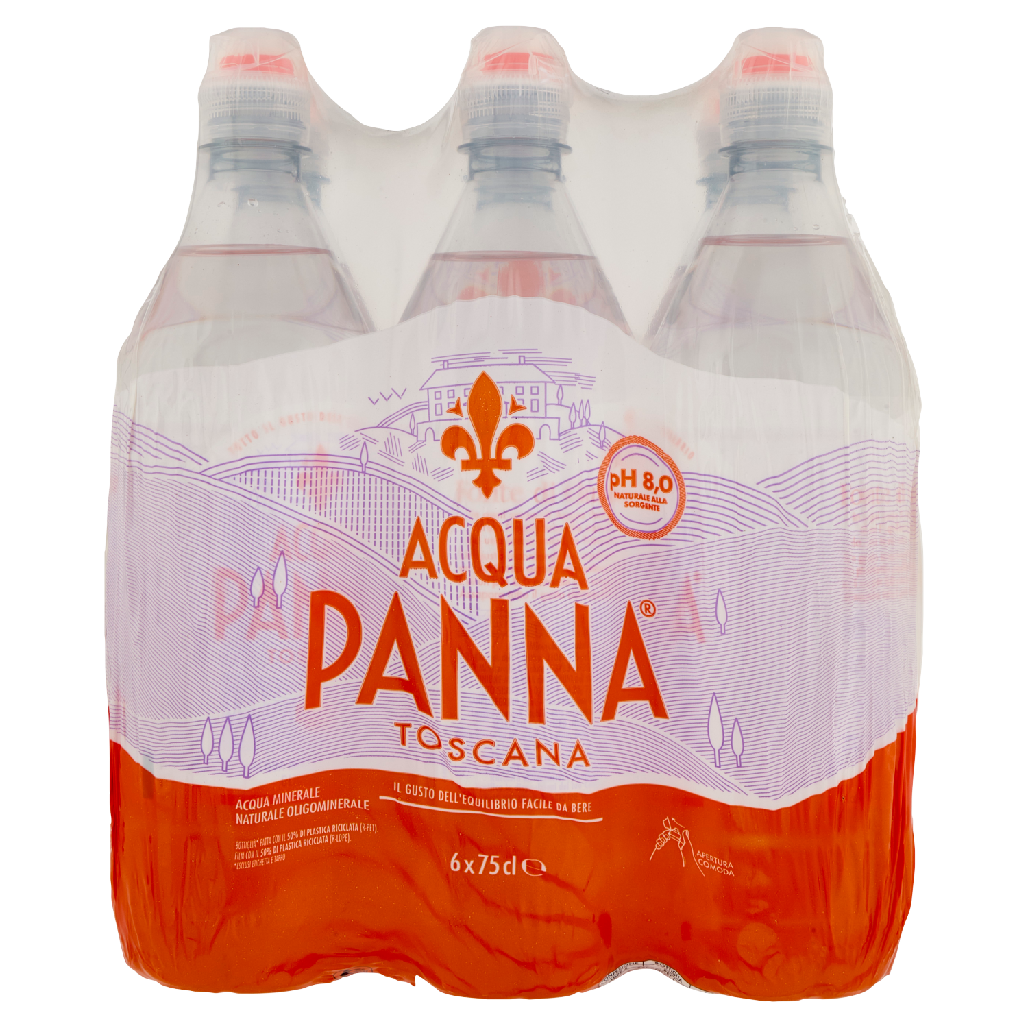 Acqua Panna Natural Mineral Water (6x750ml)