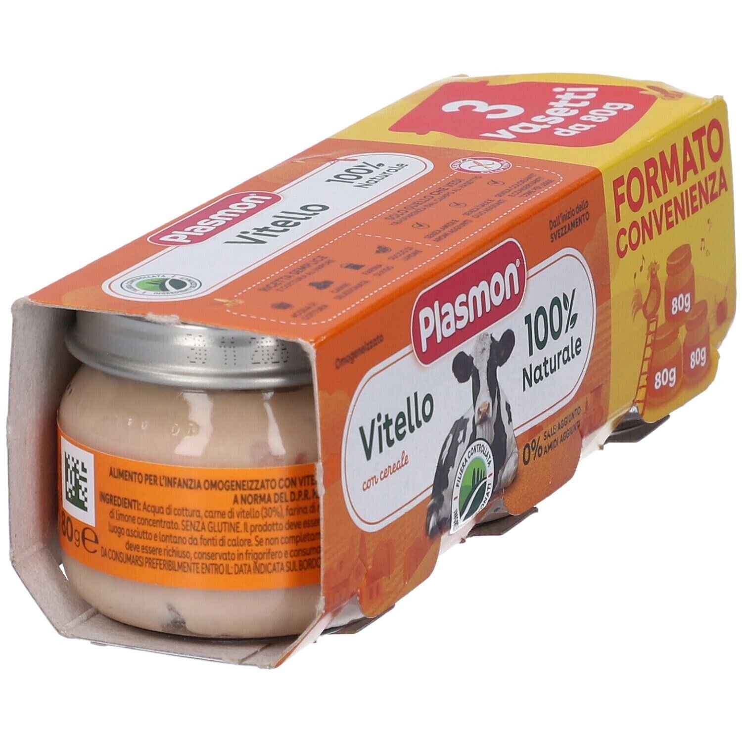 Plasmon Veal with Cereals Baby Food (3x80g)
