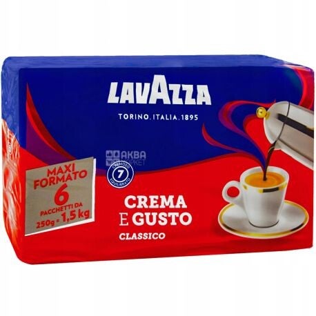 6 packs of Lavazza Crema e Gusto Classico (1.5kg)