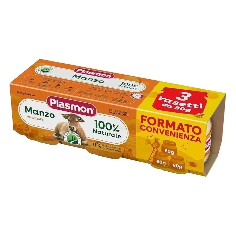 Plasmon Beef and Cereal Baby Food (3x80g)