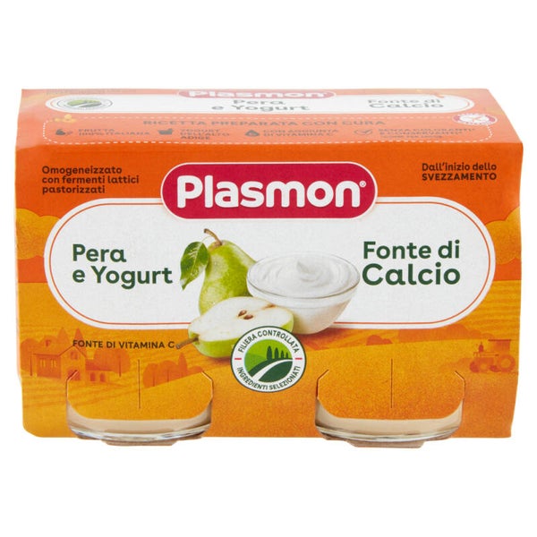 Homogenized Pear and Yogurt with Lactic Ferments Plasmon (2x120g)