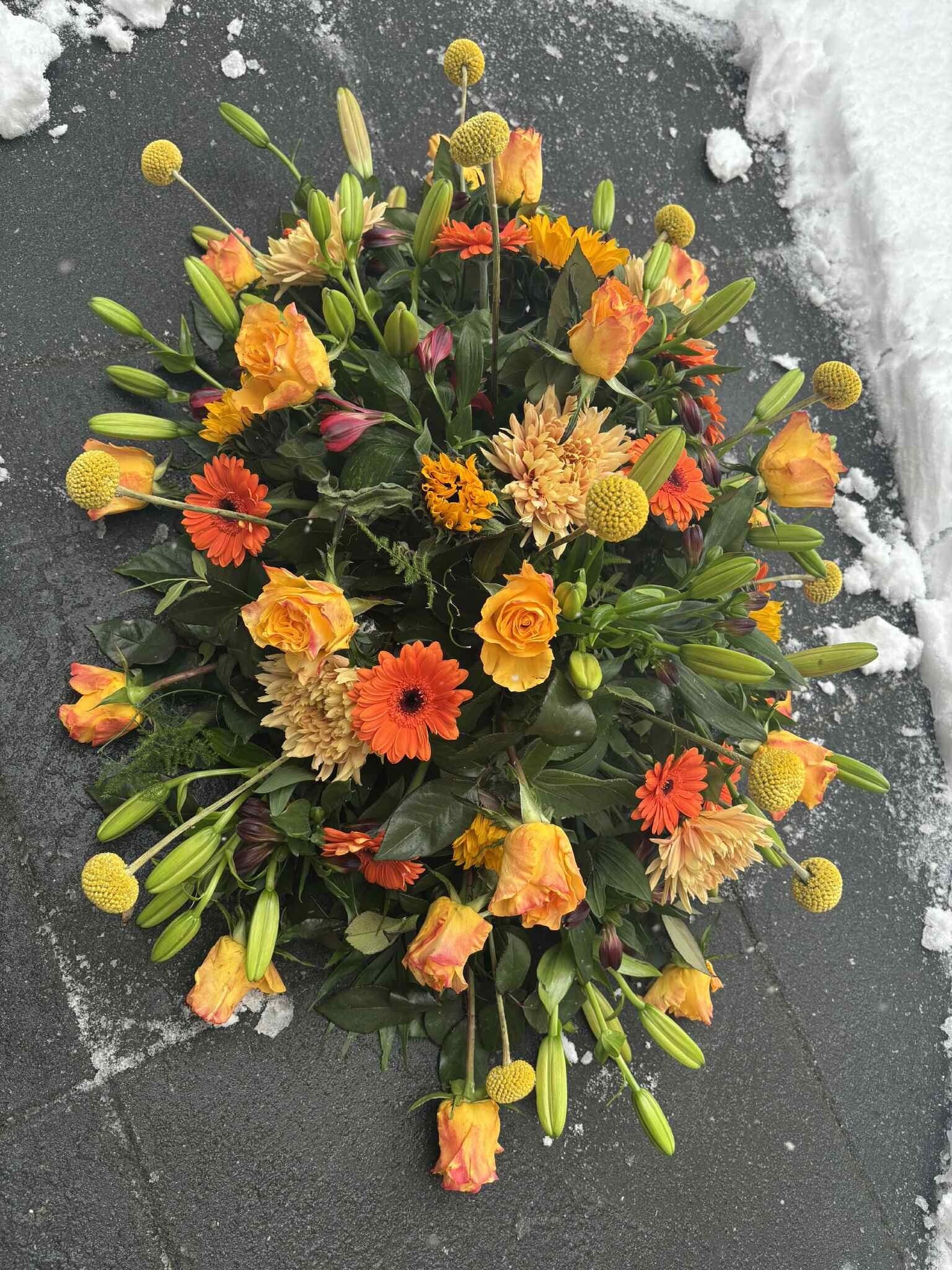 Rouwstuk Oranje/Geel