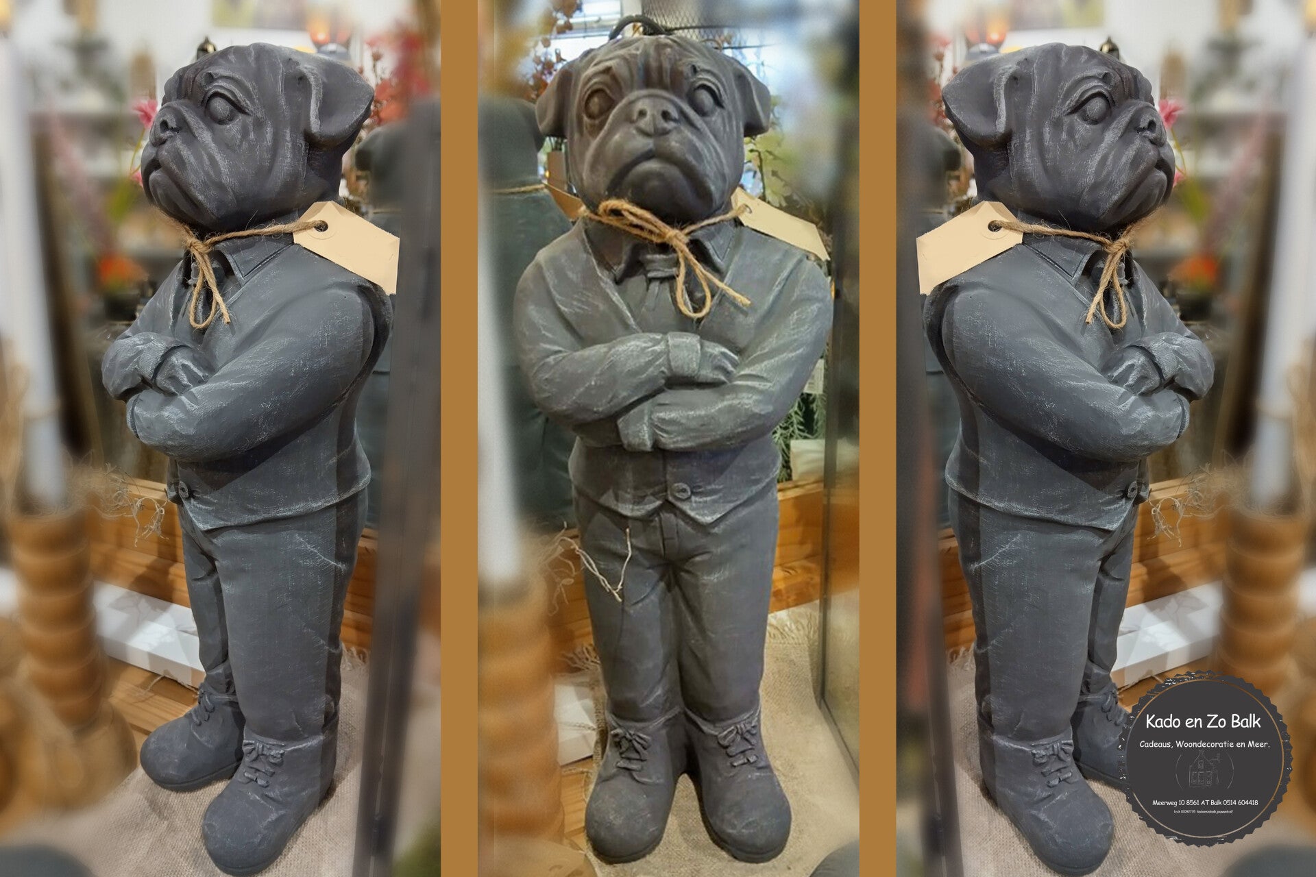 Beeld buldog Kado en Zo Balk