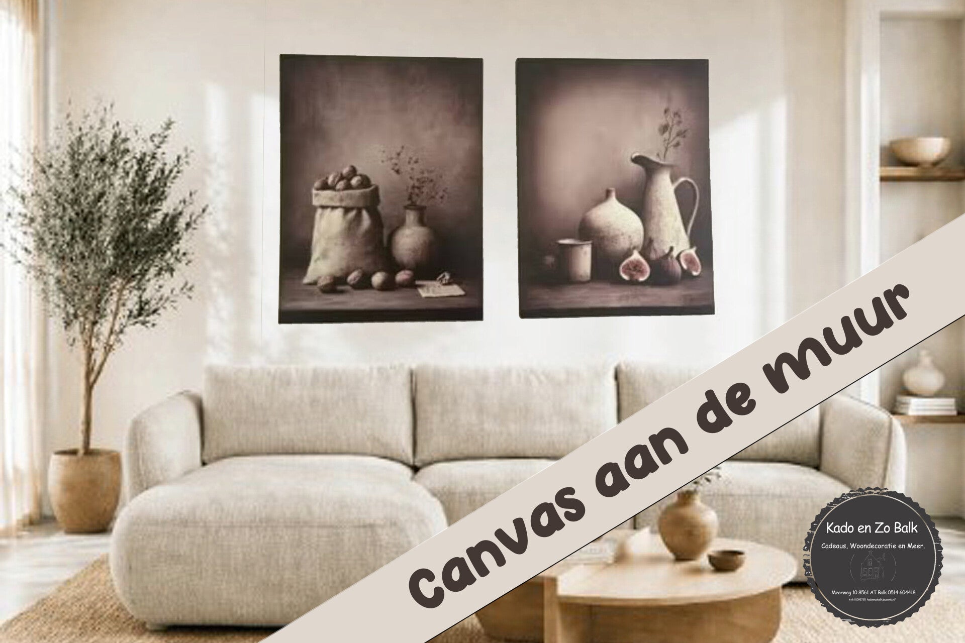 canvas aan de muur Kado en Zo Balk