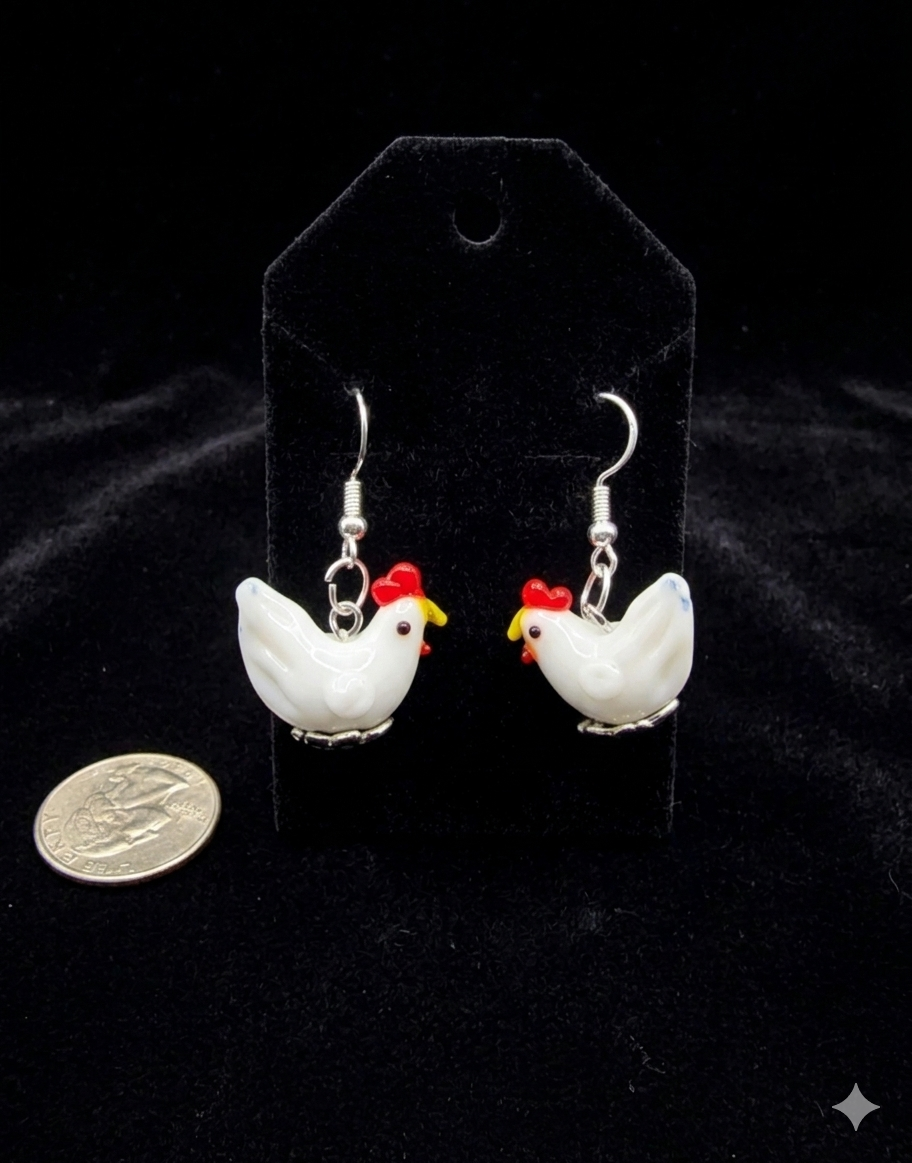 Chicken Earrings