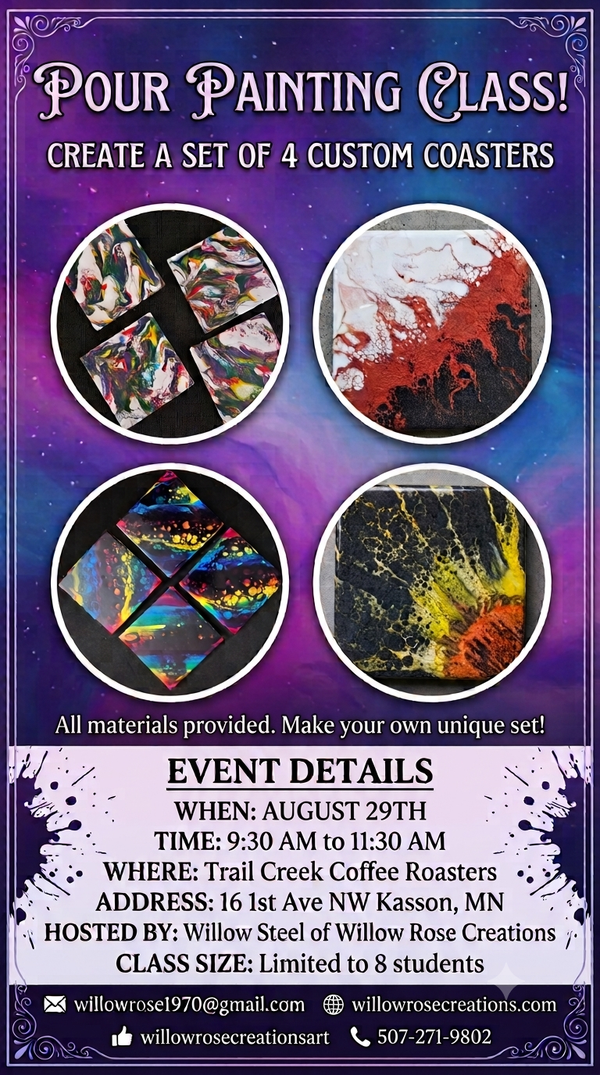 Pour Painted Coaster Class