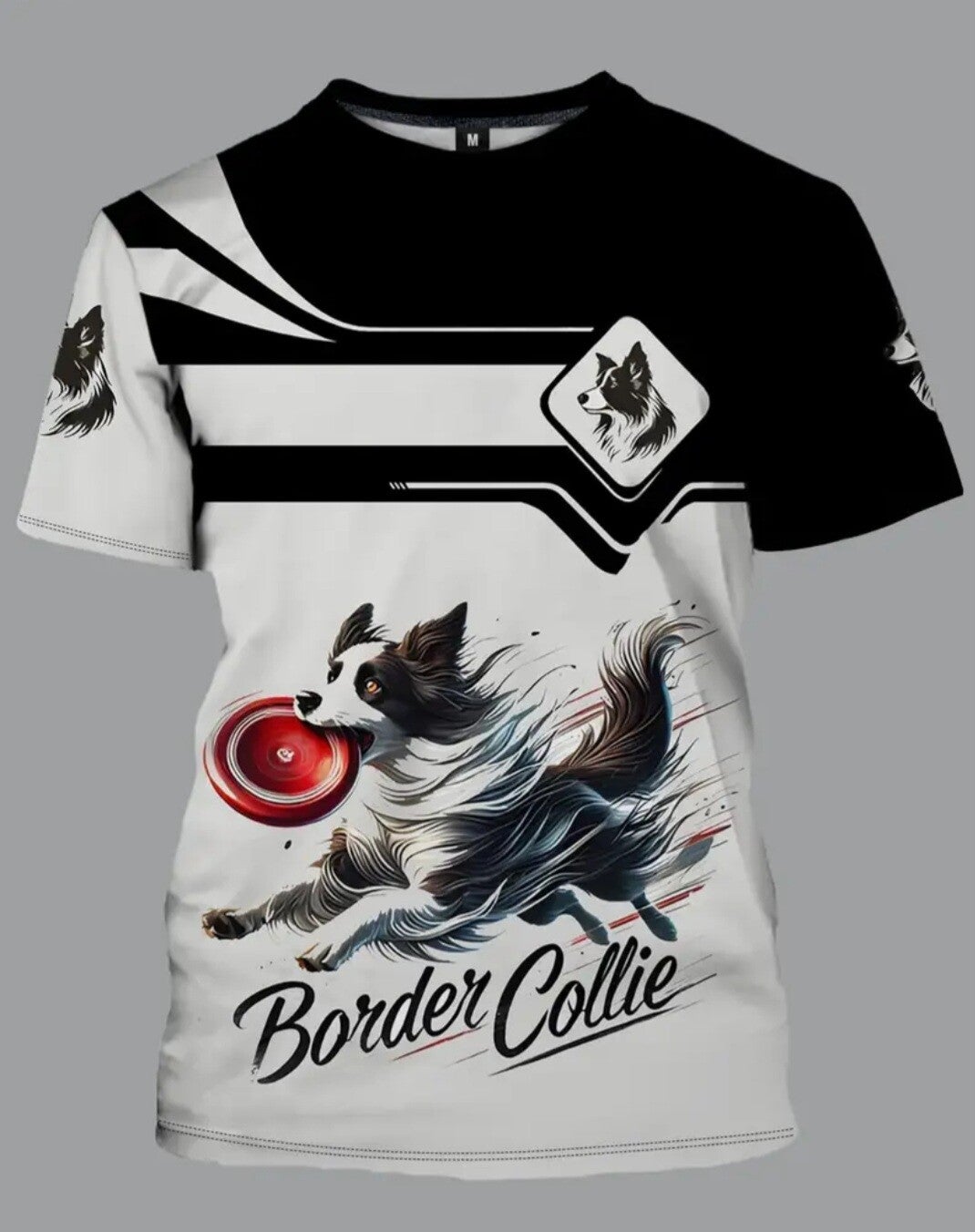 bordercollie met frisbee shirt