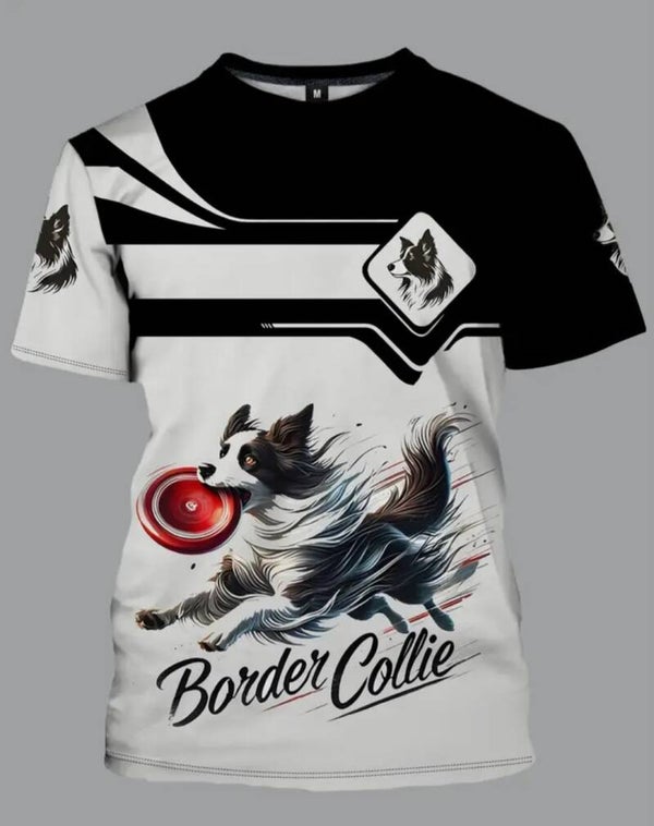 bordercollie met frisbee shirt