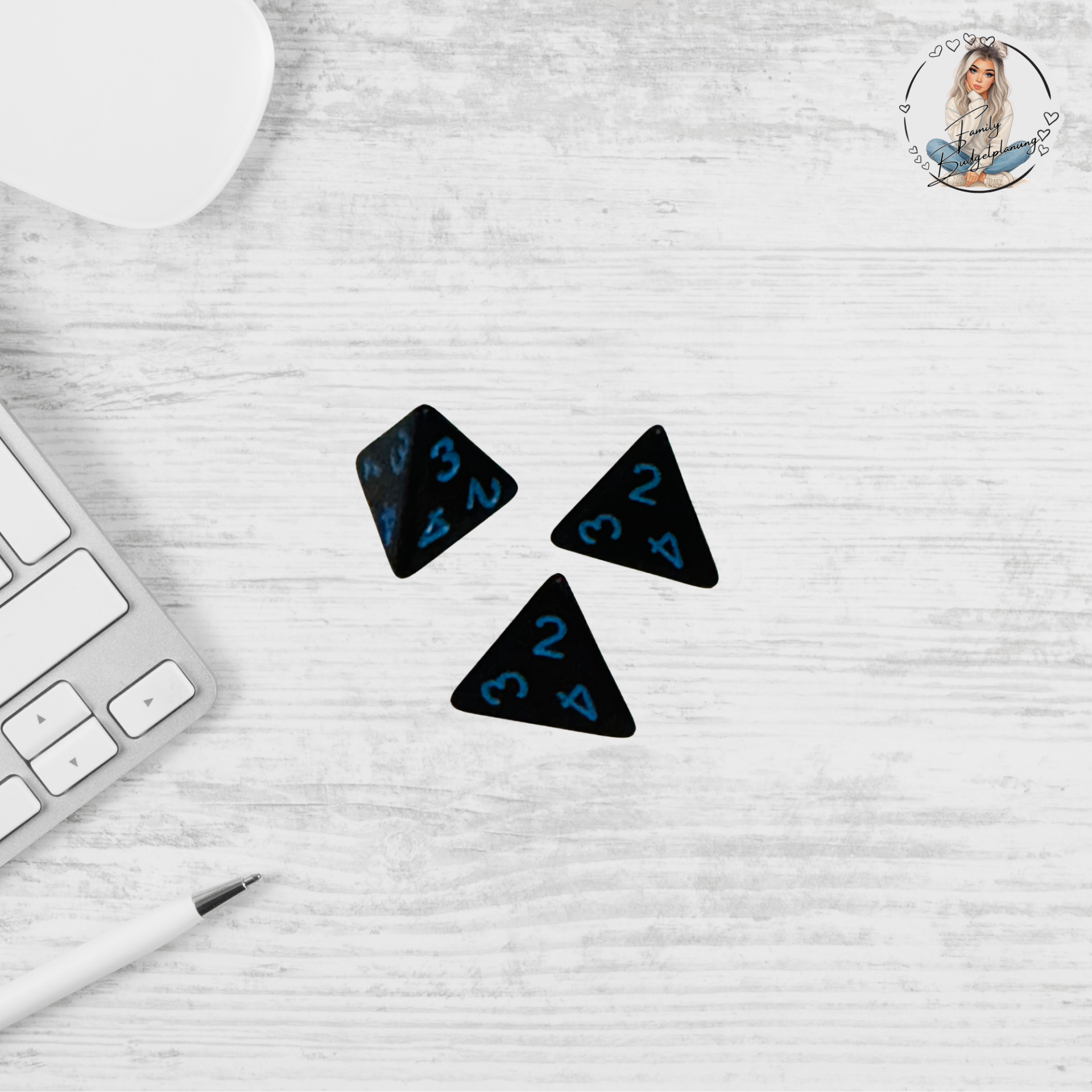 4er Würfel Schwarz/Blau