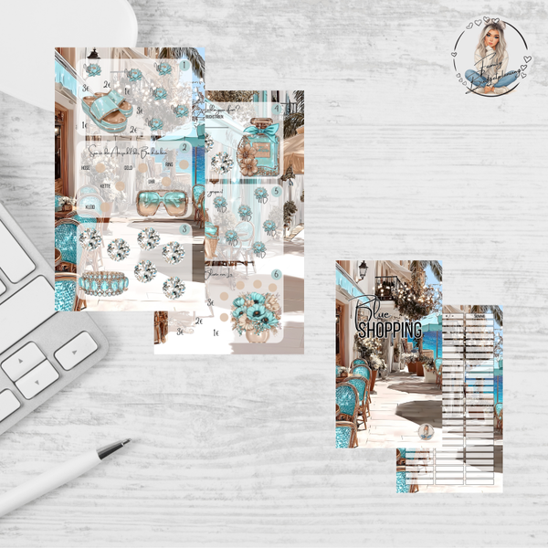 Blue Shopping / Einheftchallenge / Matt foliert