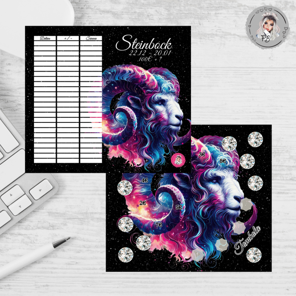2er Klappkarte Sternzeichen - Steinbock