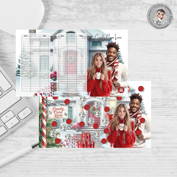 3er Klappkarte Candy Cane Lane