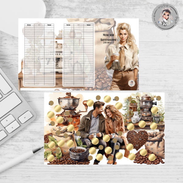 3er Klappkarte Meine neue Kaffeemaschine