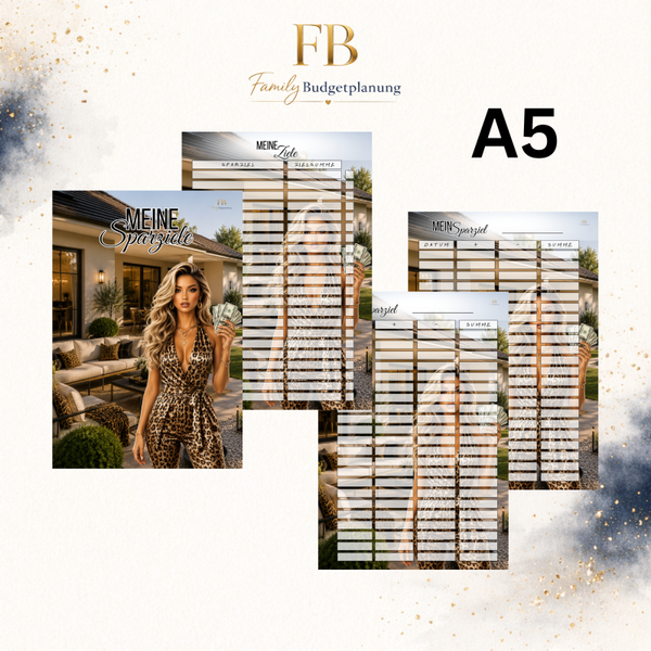 A5 Deckblatt & Listen - Meine Sparziele / Matt foliert