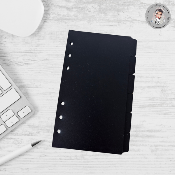 A6 Register schwarz 6 Reiter