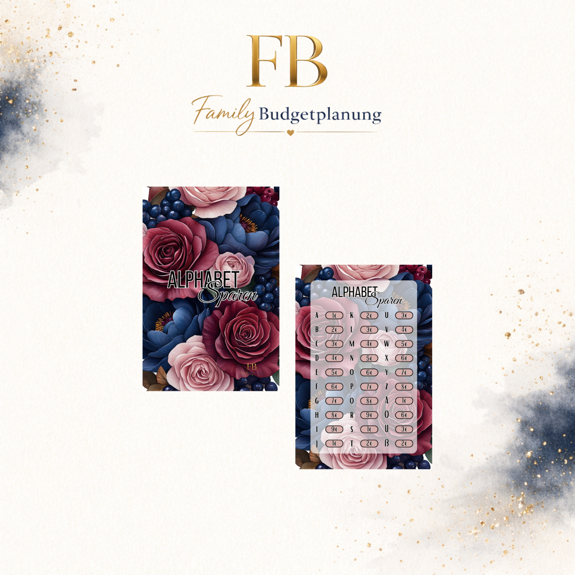 Alphabet Sparen Bordeaux Flowers / Matt foliert