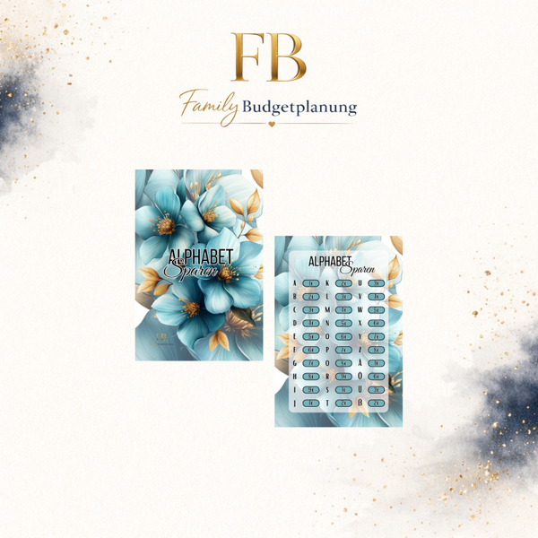 Alphabet Sparen Türkis Flower / Matt foliert
