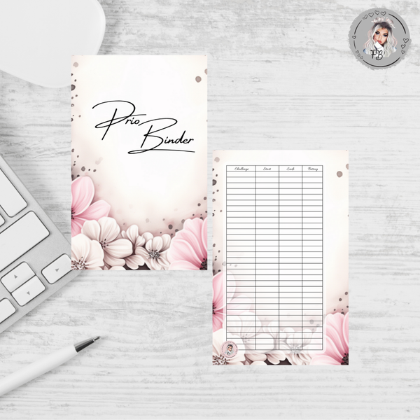 A6 Deckblatt - Prio Binder Blumen / matt foliert