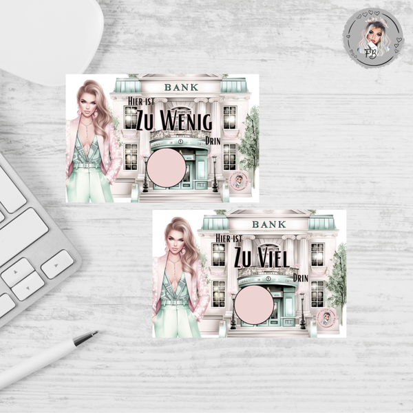 5er Set - Zu Viel / Zu Wenig Karten - Pastel Money