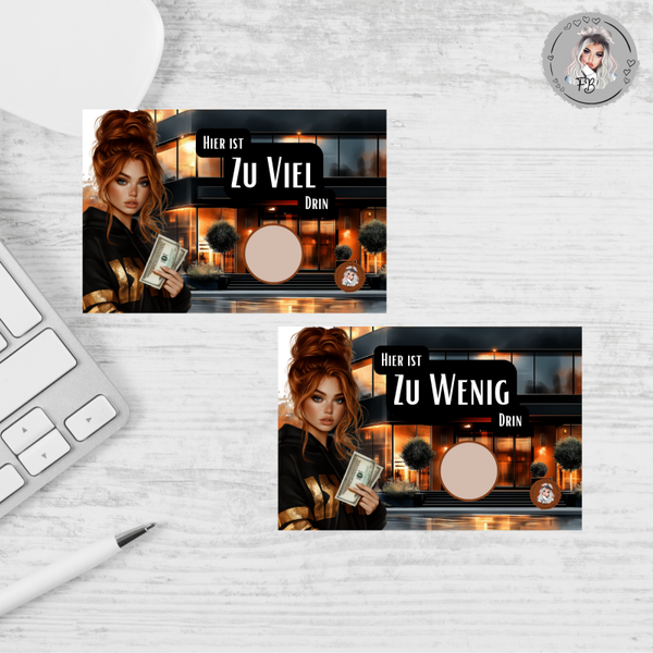 5er Set - Zu Viel / zu Wenig Karten - Money Girl