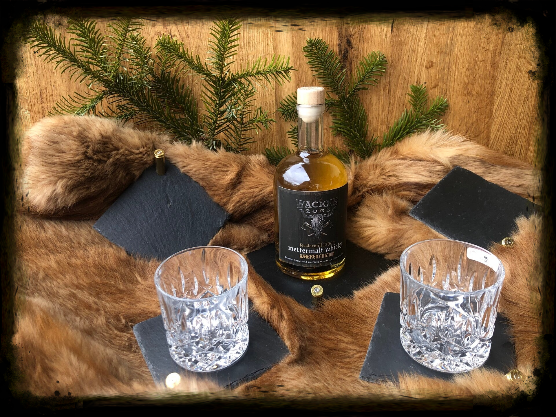 Untersetzer aus Schiefer "308 WIN'' + Wacken Whisky Edition 2022/2023