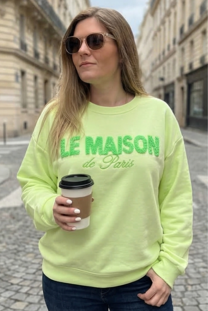 LE MAISON Fluo sweater limoen TU