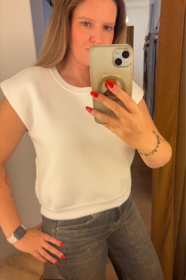 ELLY sleeveless sweater white