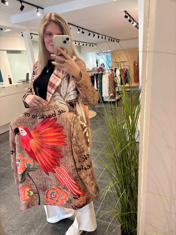 Oversized blazer met stoere print