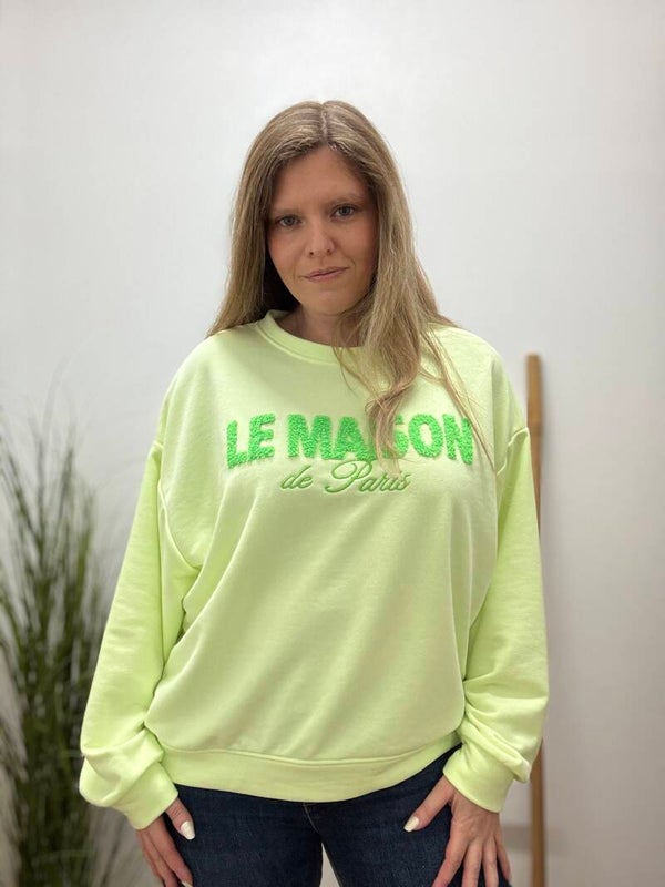 LE MAISON Fluo sweater limoen TU