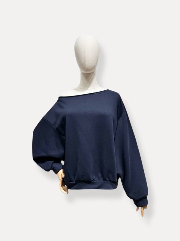 ALBA sweater longsleeve boothals navy